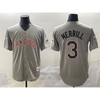 SD.Padres #3 Jackson Merrill Gray Fashion Throwback With Patch Cool Base Stitched Jersey