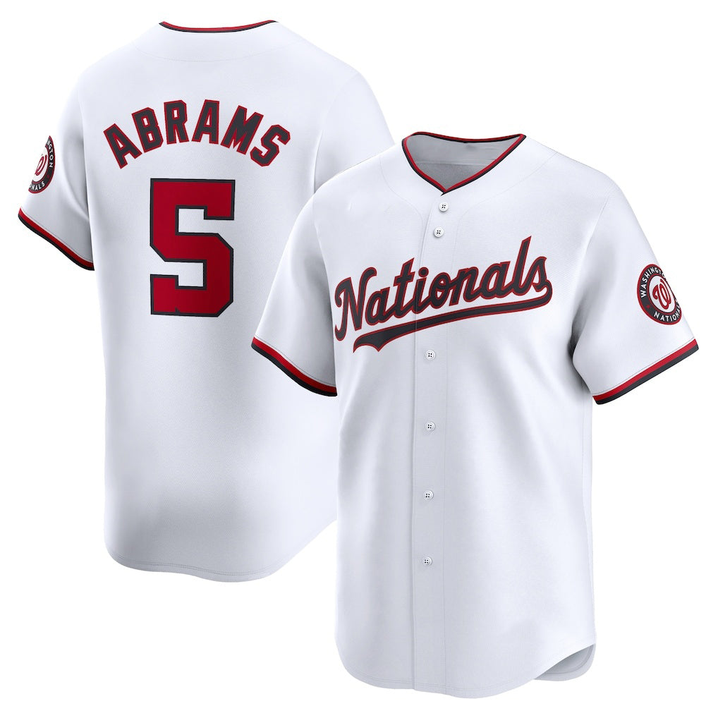 W.Nationals #5 CJ Abrams White Home Limited Player Jersey