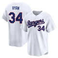 T.Rangers #34 Nolan Ryan Number White Throwback Cooperstown Collection Limited Jersey