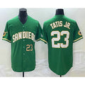 SD.Padres #23 Fernando Tatis Jr. Number Green Cool Base Stitched Jersey