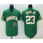 SD.Padres #23 Fernando Tatis Jr. Number Green Cool Base Stitched Jersey