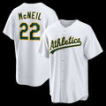 O.Athletics #22 Jeff McNeil White Home Replica Jersey