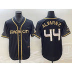 H.Astros #44 Yordan Alvarez Black City Connect Cool Base Stitched  Jersey