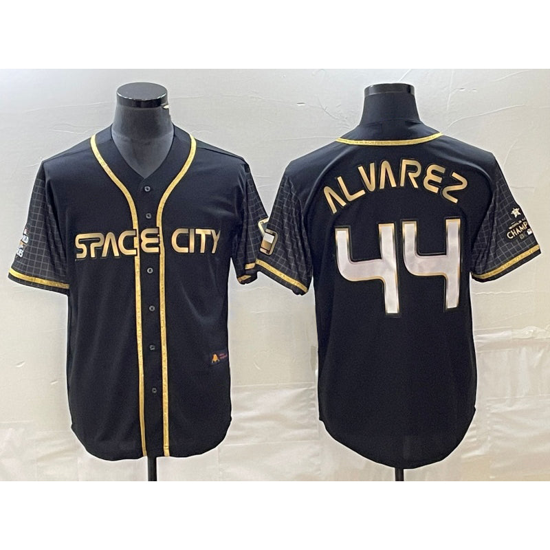 H.Astros #44 Yordan Alvarez Black City Connect Cool Base Stitched  Jersey