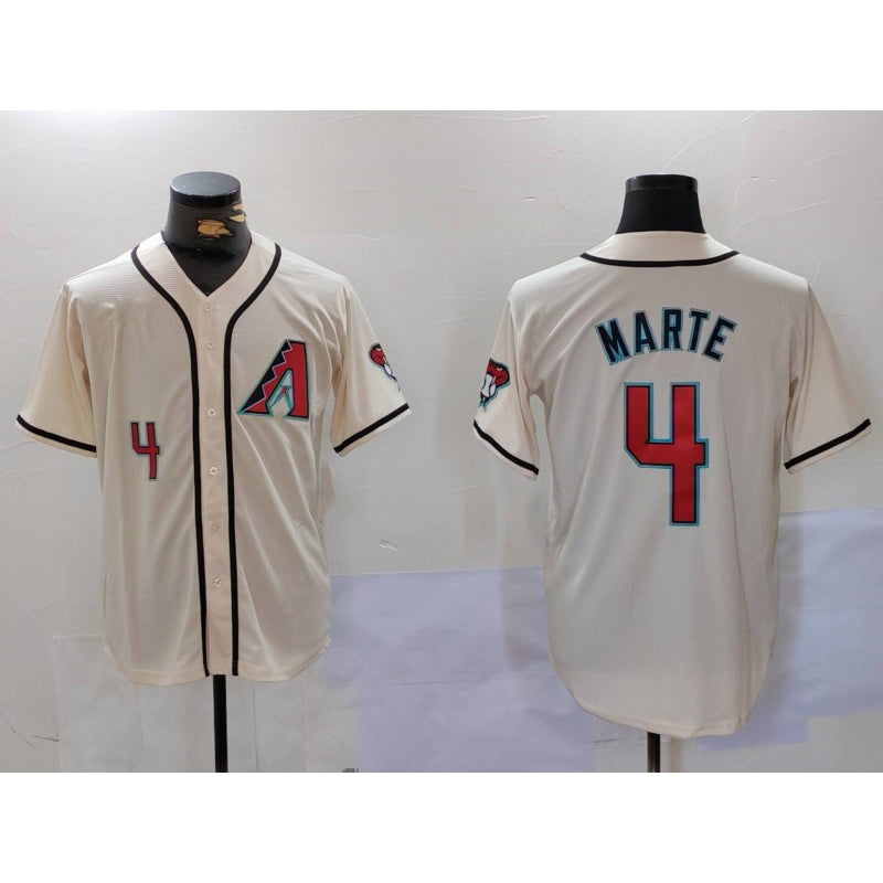 A.Diamondback #4 Ketel Marte Number Cream Cool Base Limited Stitched Jersey