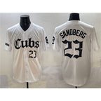 C.Cubs #23 Ryne Sandberg White 'Gothic North Side Edition' Vapor Premier Limited Stitched Jersey