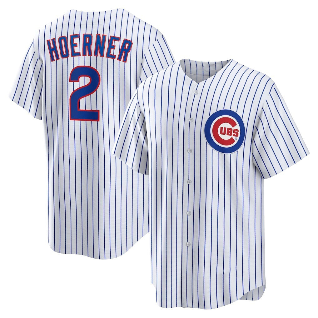 C.Cubs #2 Nico Hoerner White Replica Player Jersey