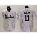 NY.Yankees #11 Anthony Volpe White Pinstripe Fashion Cool Base 2 Jersey
