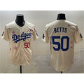 LA.Dodgers #50 Mookie Betts Cream 2025 Tokyo Series Limited Stitched Jersey