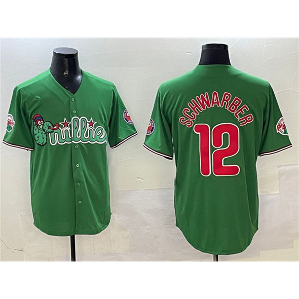 P.Phillies #12 Kyle Schwarber Green Phanatic Limited Stitched Jersey