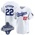 LA.Dodgers #22 Clayton Kershaw White 2025 Champions Stitched Jersey
