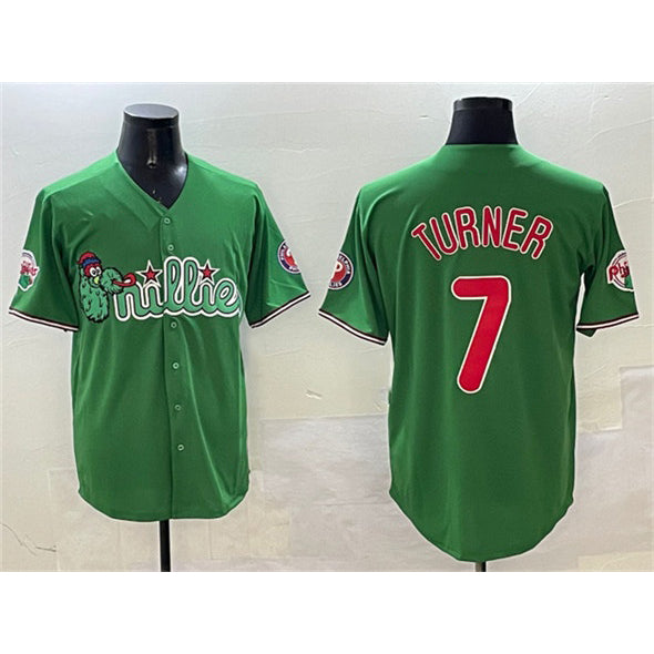 P.Phillies #7 Trea Turner Green Phanatic Limited Stitched Jersey