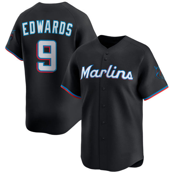 M.Marlins #9 Xavier Edwards Black 2024 Alternate Limited Stitched Jersey
