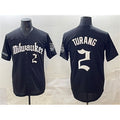 M.Brewers #2 Brice Turang Black 'Gothic 414 Shadows Edition' Vapor Premier Limited Stitched Jersey