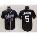 LA.Dodgers #5 Freddie Freeman Number Black Cool Base 2 With Patch Stitched Jersey