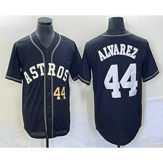 H.Astros #44 Yordan Alvarez Number Black Cool Base Stitched  Jersey