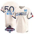 LA.Dodgers #50 Mookie Betts Cream 2024 World Series Champions City Connect Limited Stitched Jersey