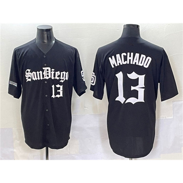 SD.Padres #13 Manny Machado Black Gothic Edition Vapor Limited Stitched Jersey
