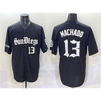 SD.Padres #13 Manny Machado Black Gothic Edition Vapor Limited Stitched Jersey