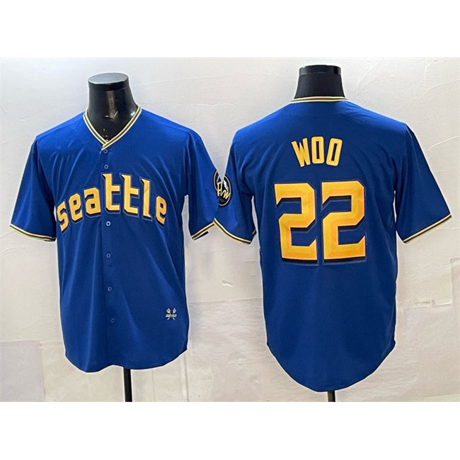 S.Mariners #22 Bryan Woo Royal 2025 Limited Stitched jersey
