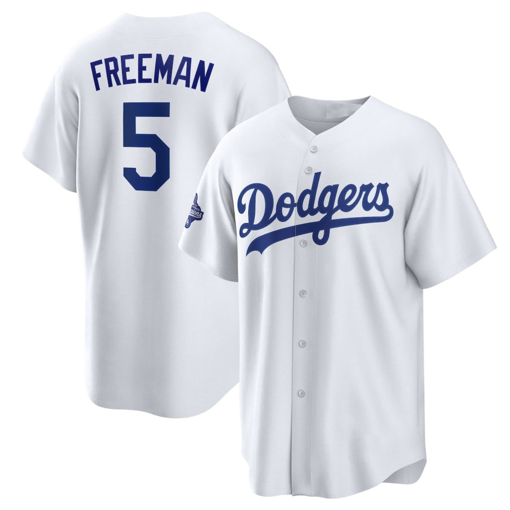 LA.Dodgers #5 Freddie Freeman White 2025 World Series Champions Home Cool Base Stitched Jersey