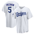 LA.Dodgers #5 Freddie Freeman White 2025 World Series Champions Home Cool Base Stitched Jersey