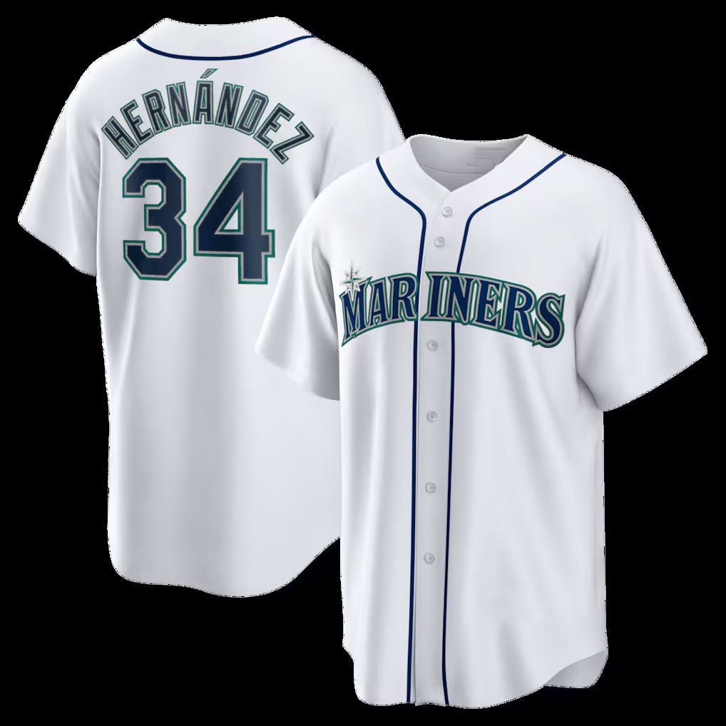 S.Mariners #59 Felix Hernandez White Home Retired Player Replica Jersey