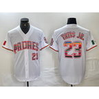 SD.Padres #23 Fernando Tatis Jr. Mexico White Cool Base Stitched Jersey