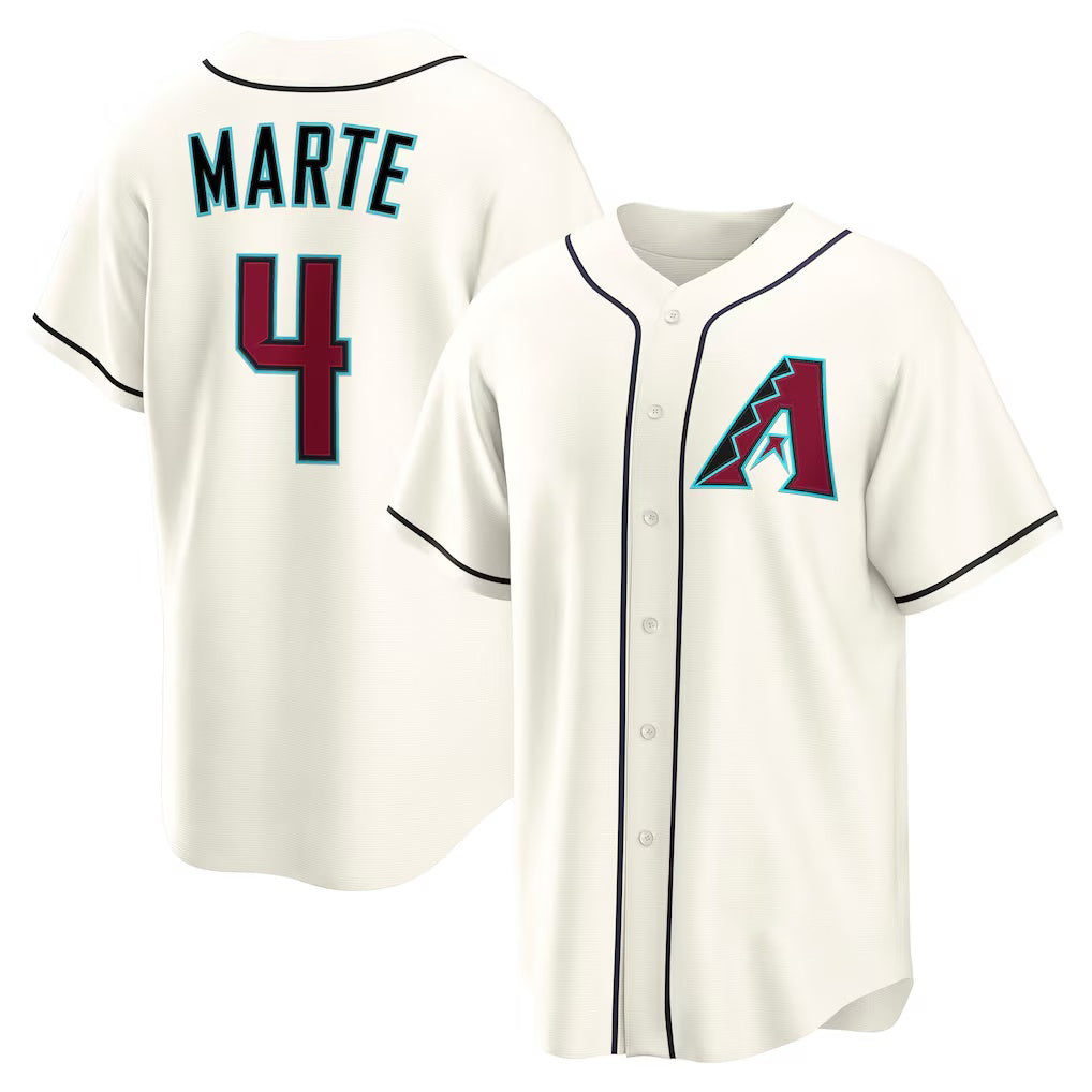 A.Diamondback #4 Ketel Marte Cream Home Replica Jersey