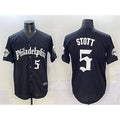 P.Phillies #5 Bryson Stott Black Gothic Vapor Limited Stitched Jersey