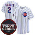 C.Cubs #2 Nico Hoerner White 2025 World Tour Tokyo Series Home Stitched Jersey