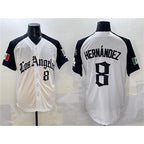 LA.Dodgers #8 Enrique Hernandez White Black Royal Gold 2024 World Series Champions Vapor Limited Stitched Jersey