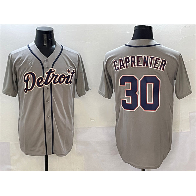 D.Tigers #30 Kerry Carpenter Gray Cool Base Stitched Jersey