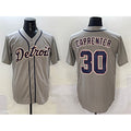 D.Tigers #30 Kerry Carpenter Gray Cool Base Stitched Jersey