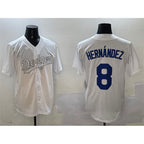 LA.Dodgers #8 Enrique Hernandez White Fashion Cool Base Stitched Jersey