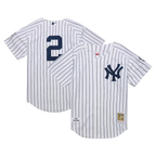 NY.Yankees #2 Derek Jeter White 2014 Cooperstown Collection Authentic Throwback Jersey