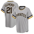 P.Pirates #21 Roberto Clemente Gray Road Cooperstown Collection Player Jersey
