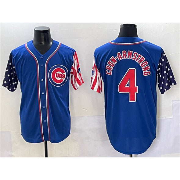 C.Cubs #4 Pete Crow-Armstrong Royal 2025 Independence Day Vapor Premier Limited Stitched Jersey