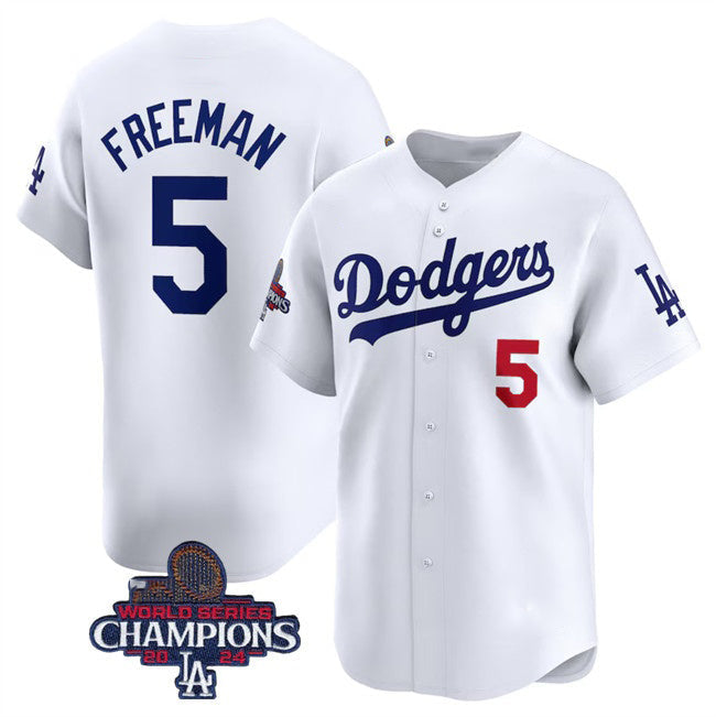 LA.Dodgers #5 Freddie Freeman White 2024 World Series Champions Home Limited Stitched Jersey