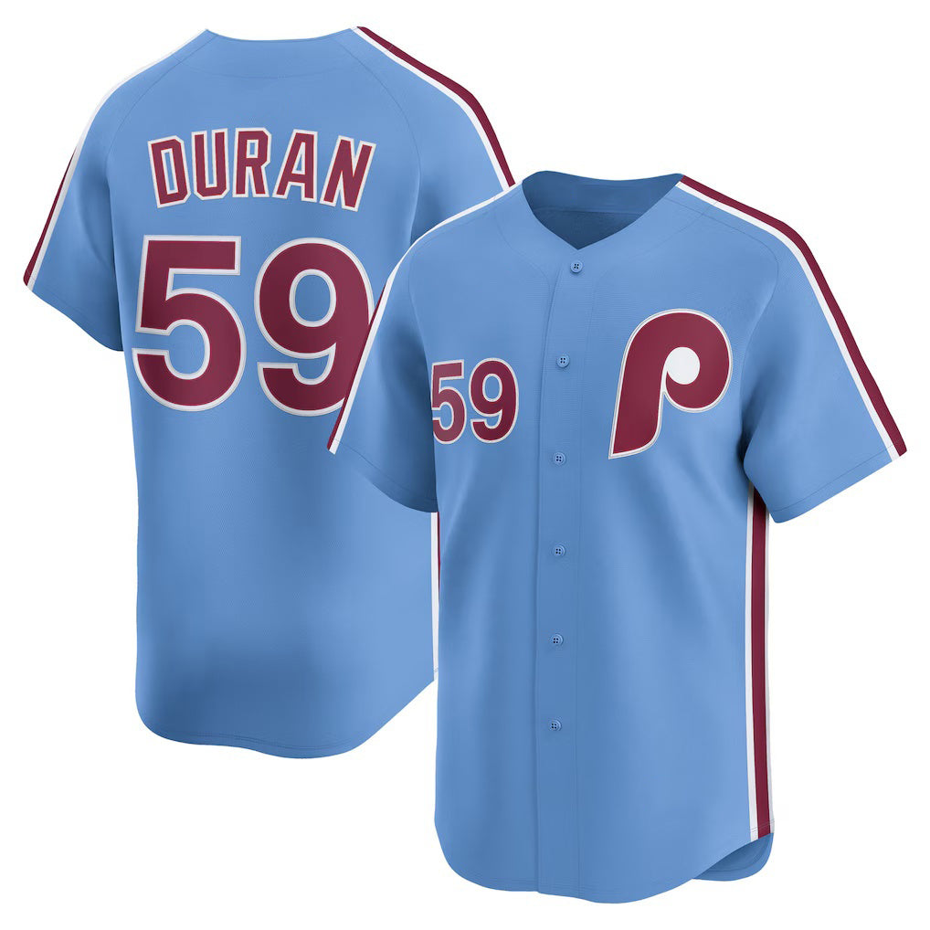 P.Phillies #59 Jhoan Duran Light Blue Alternate Limited Player Jersey