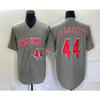 C.Reds #44 Elly De La Cruz Number Grey Cool Base Stitched  Jersey