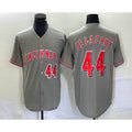 C.Reds #44 Elly De La Cruz Number Grey Cool Base Stitched  Jersey