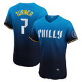 P.Phillies #7 Trea Turner Navy City Connect Elite Jersey