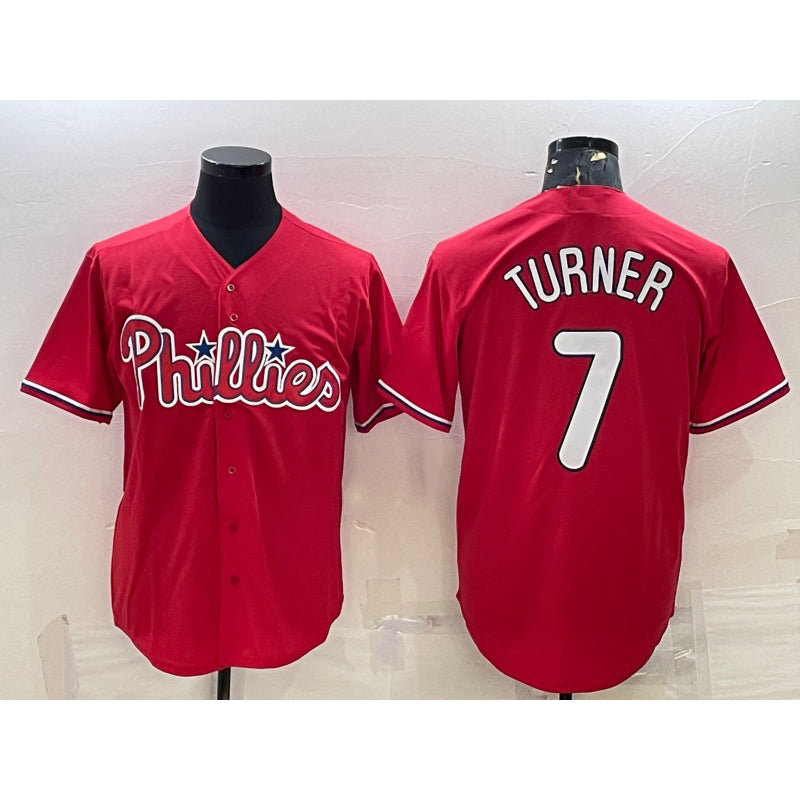 P.Phillies #7 Trea Turner Red Cool Base Stitched Jersey