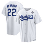 LA.Dodgers #22 Clayton Kershaw White 2025 World Series Home Cool Base Stitched Jersey