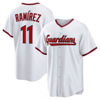 C.Guardians #11 Jose Ramirez White Home Replica Jersey