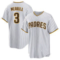 SD.Padres #3 Jackson Merrill White Home Replica Jersey
