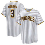 SD.Padres #3 Jackson Merrill White Home Replica Jersey