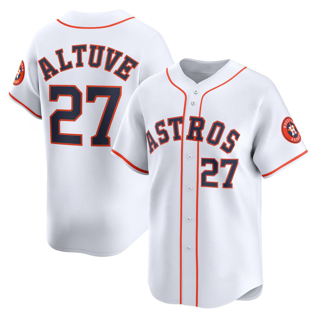 H.Astros #27 Jose Altuve White Home Limited Player Jersey