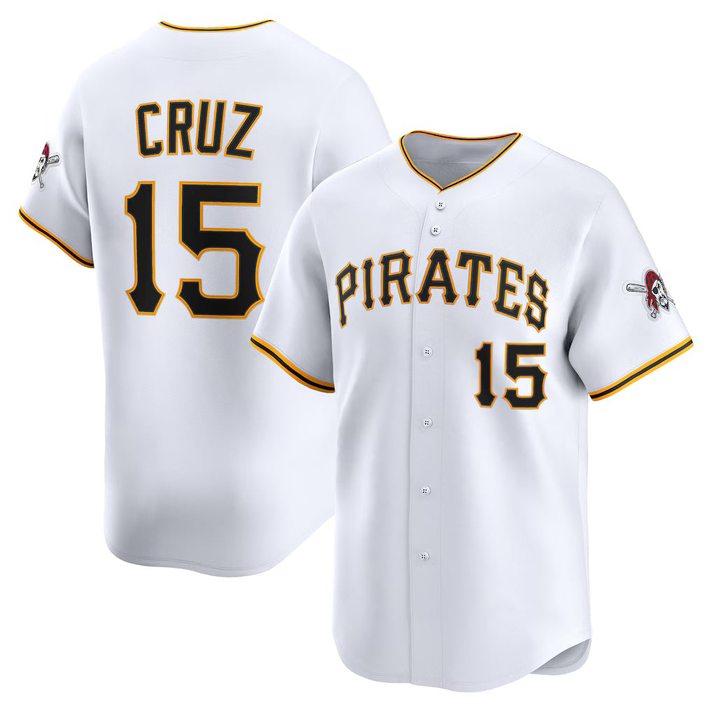 P.Pirates #15 Oneil Cruz White Home Limited Player Jersey